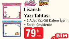LOL/STUMBLE GUYS LİSANSLI YAZI TAHTASI fiyat ve kampanya bilgisi